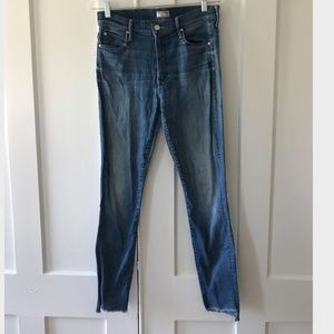MOTHER Ankle Fray Blue Jeans